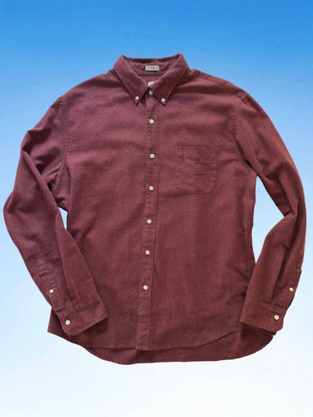 J.Crew Burgundy Flecked Slim Oxford Shirt, Sz XL